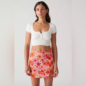 NWT Urban Outfitters Floral Pelmet Mini Skirt